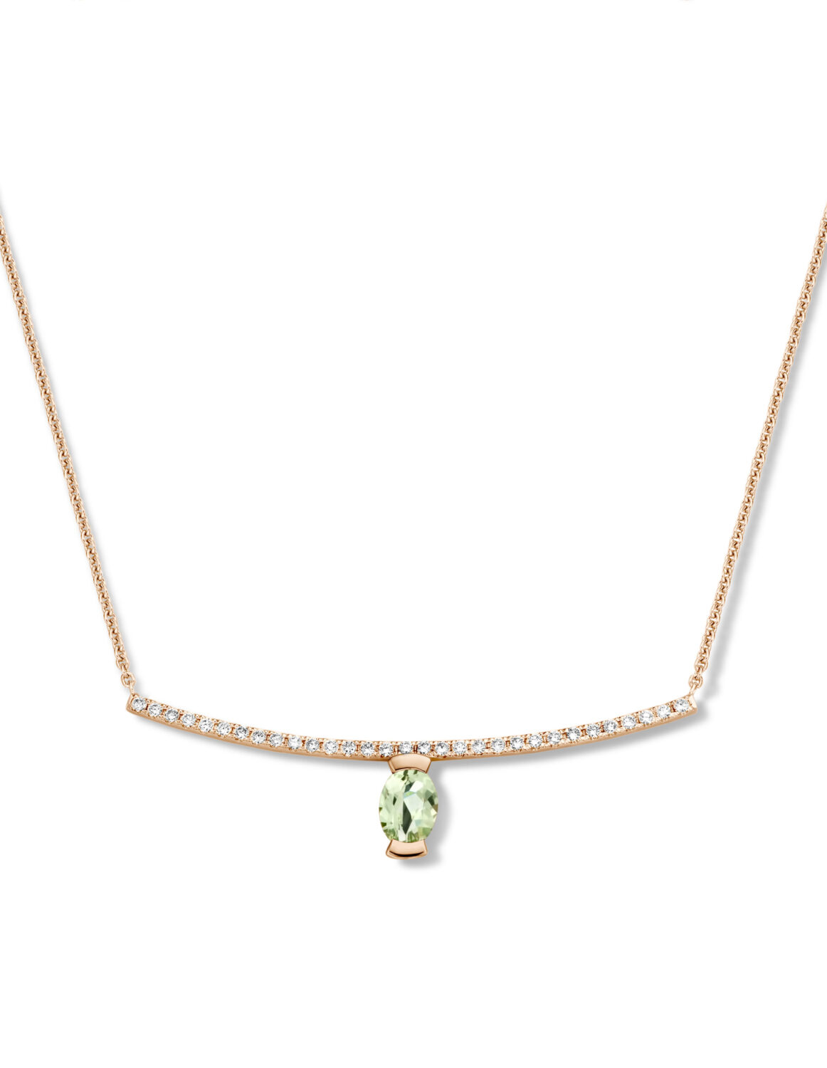 Adeline Straight Oval Necklace