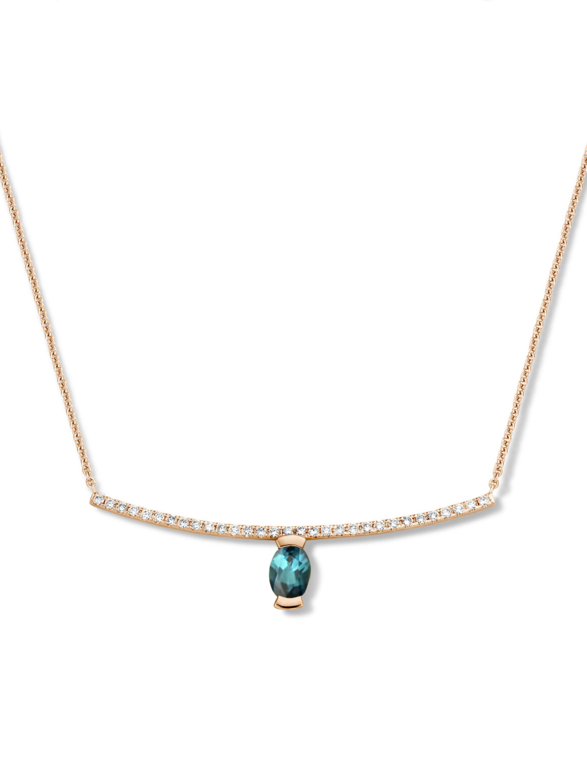 Adeline Straight Oval Necklace