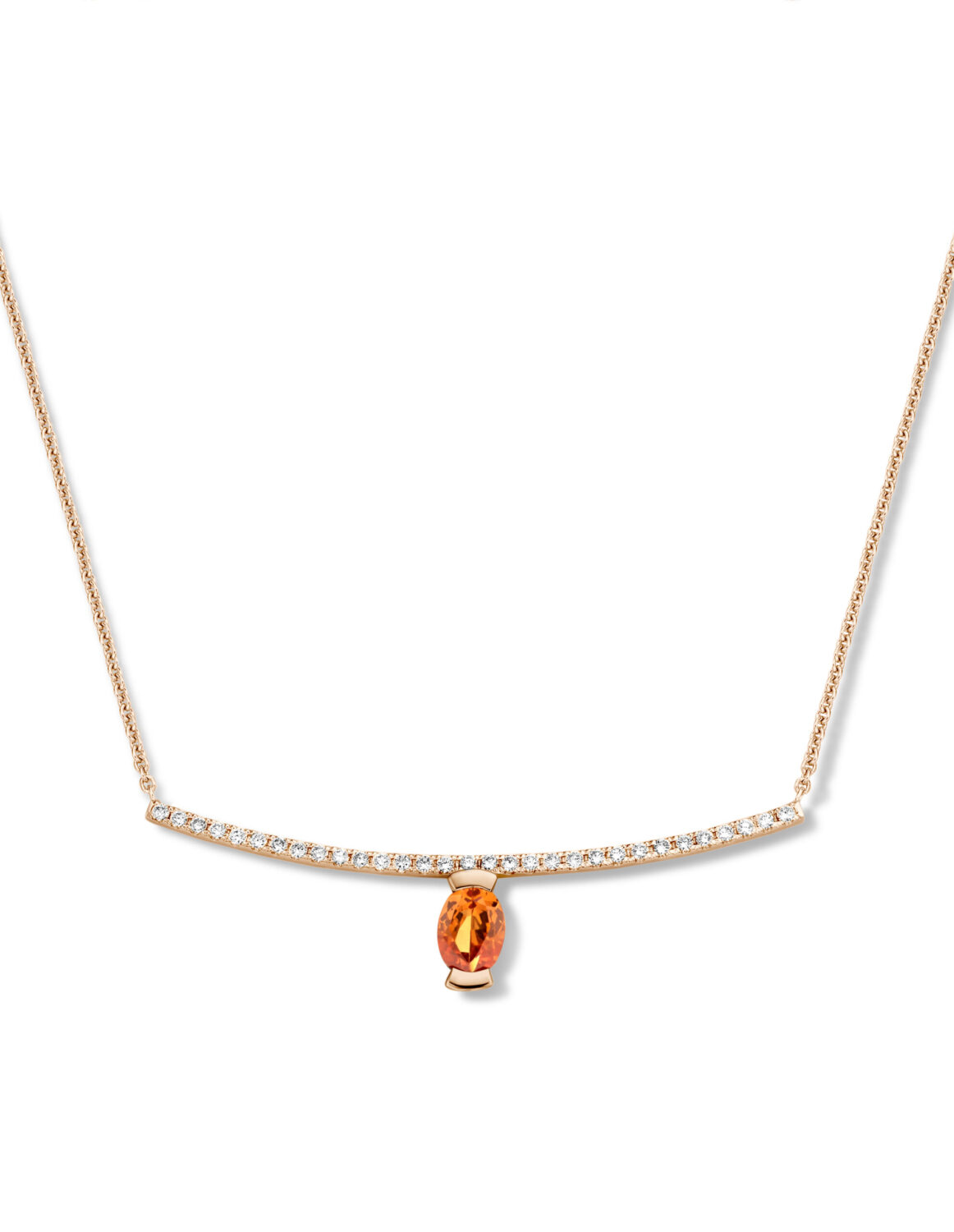 Adeline Straight Oval Necklace