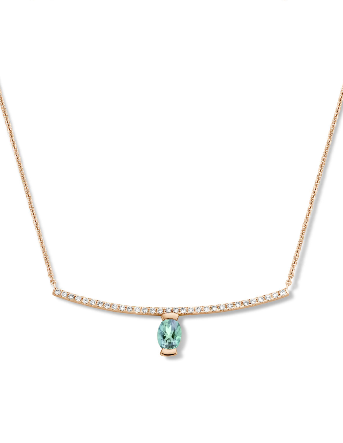Adeline Straight Oval Necklace