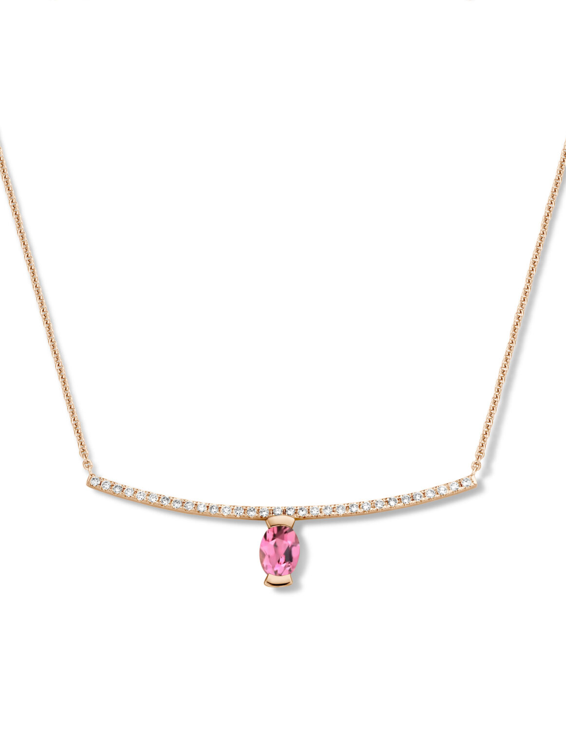 Adeline Straight Oval Necklace