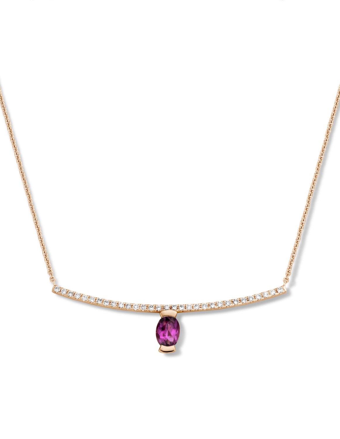 Adeline Straight Oval Necklace