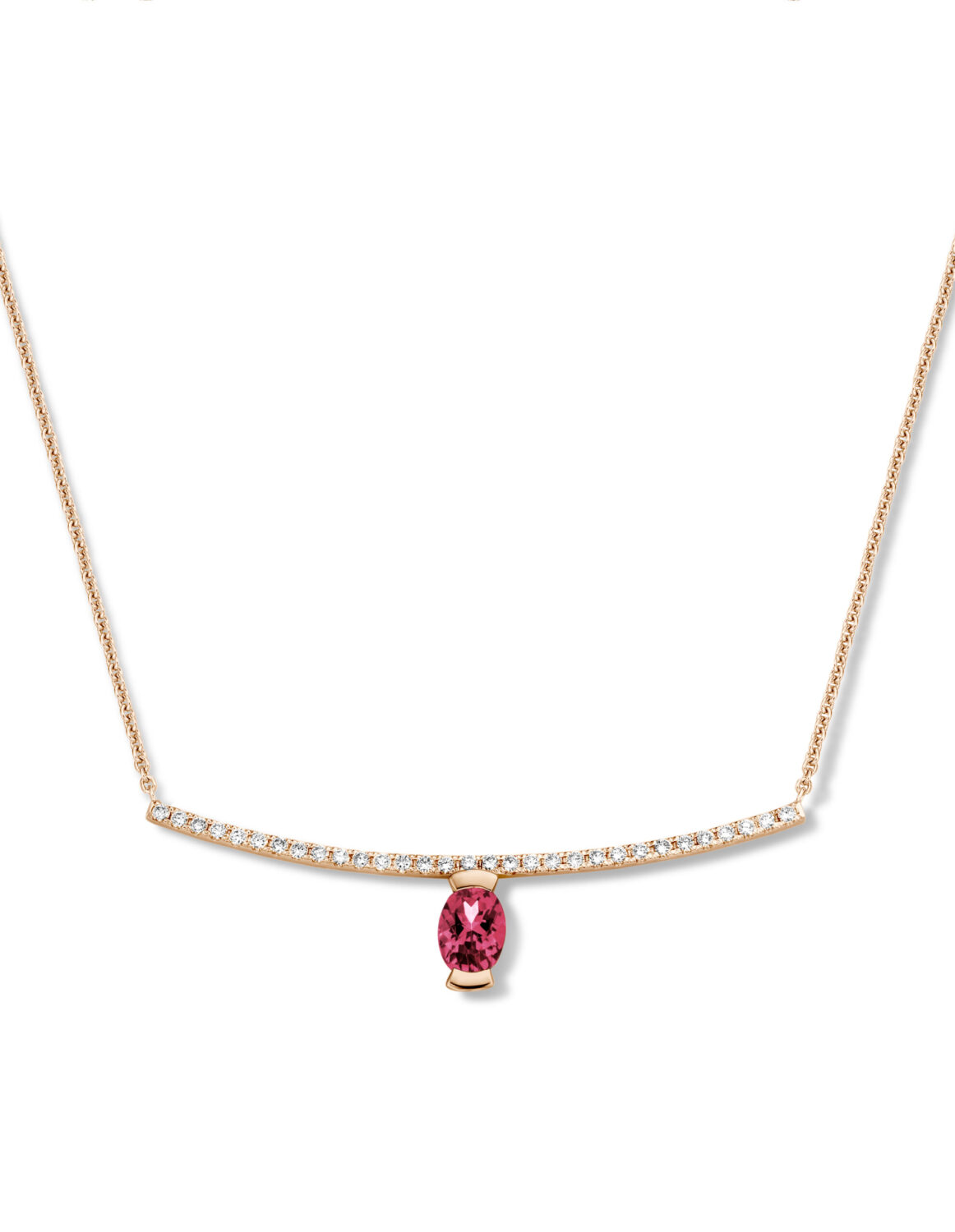 Adeline Straight Oval Necklace