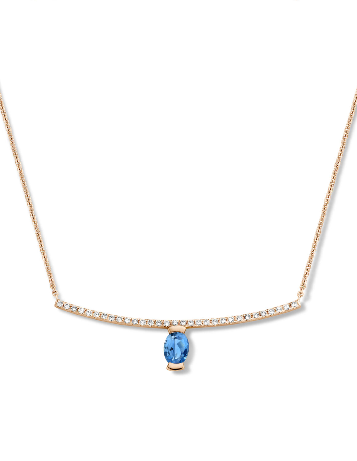 Adeline Straight Oval Necklace