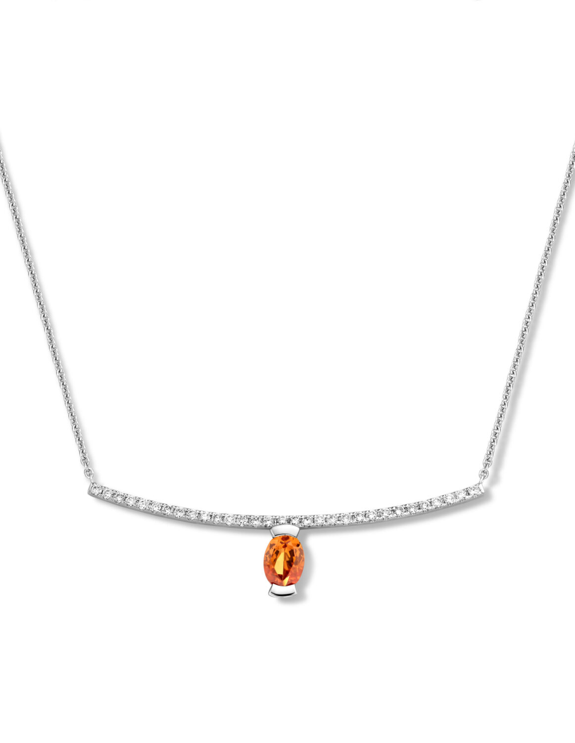 Adeline Straight Oval Necklace