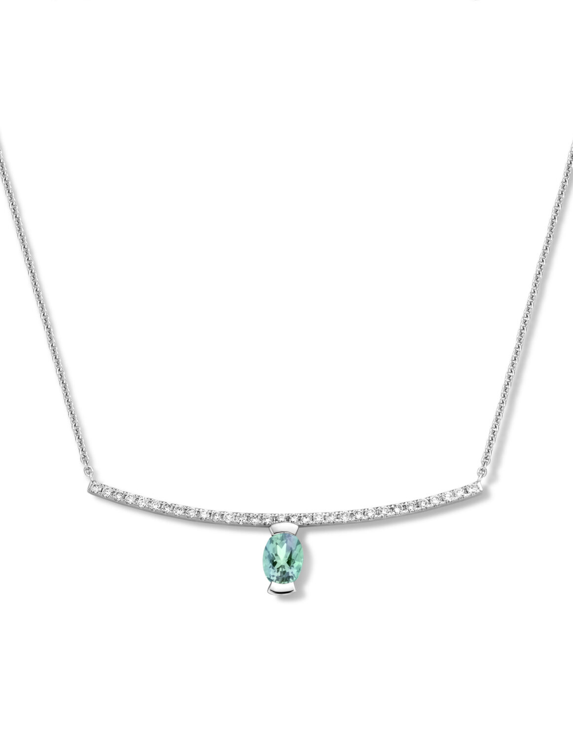 Adeline Straight Oval Necklace