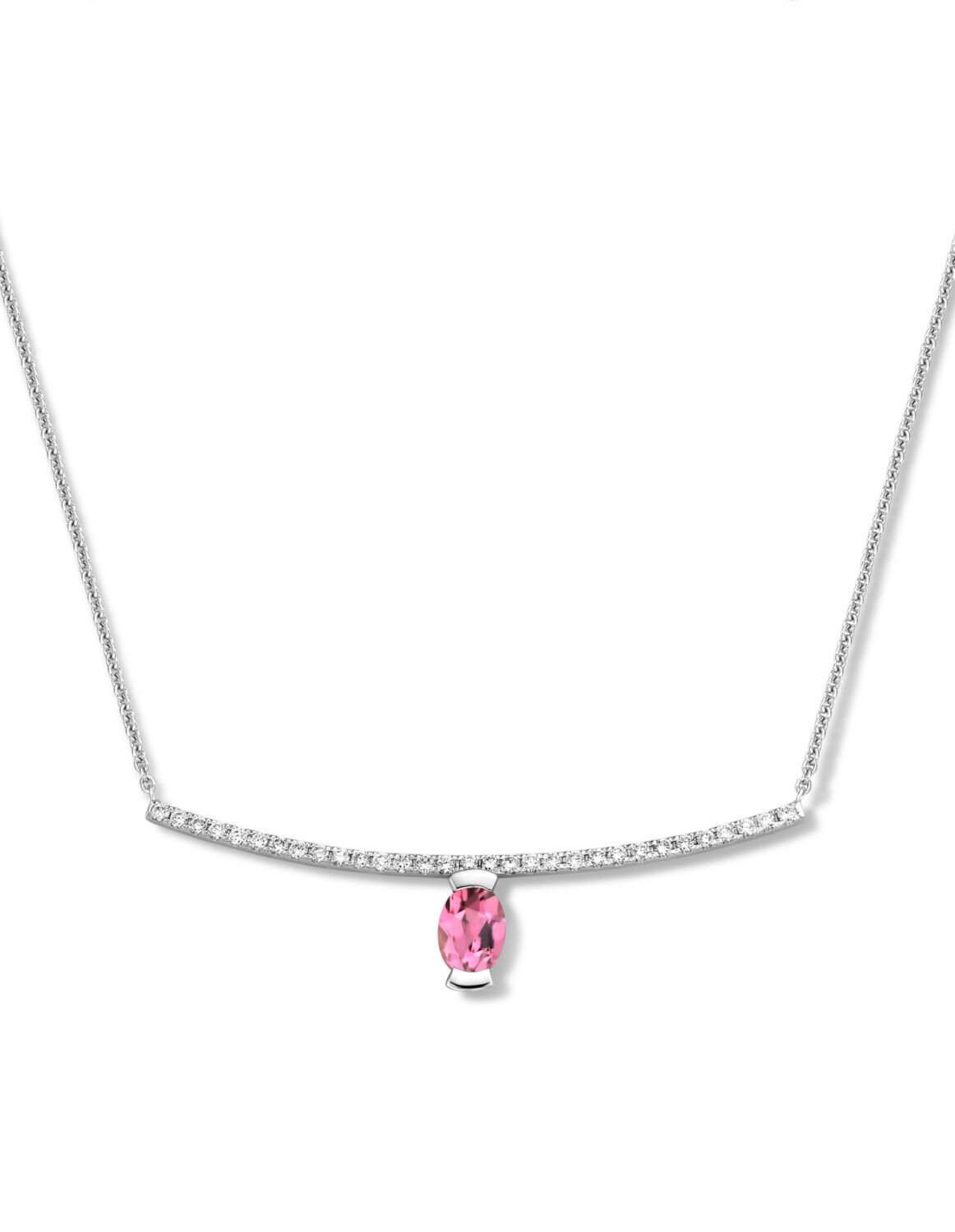 Adeline Straight Oval Necklace