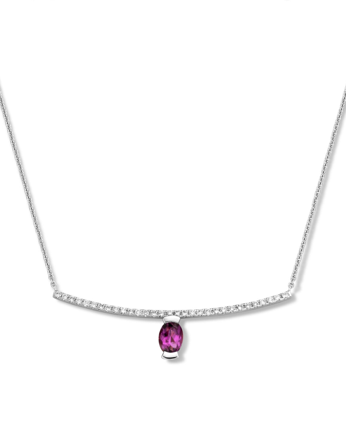 Adeline Straight Oval Necklace