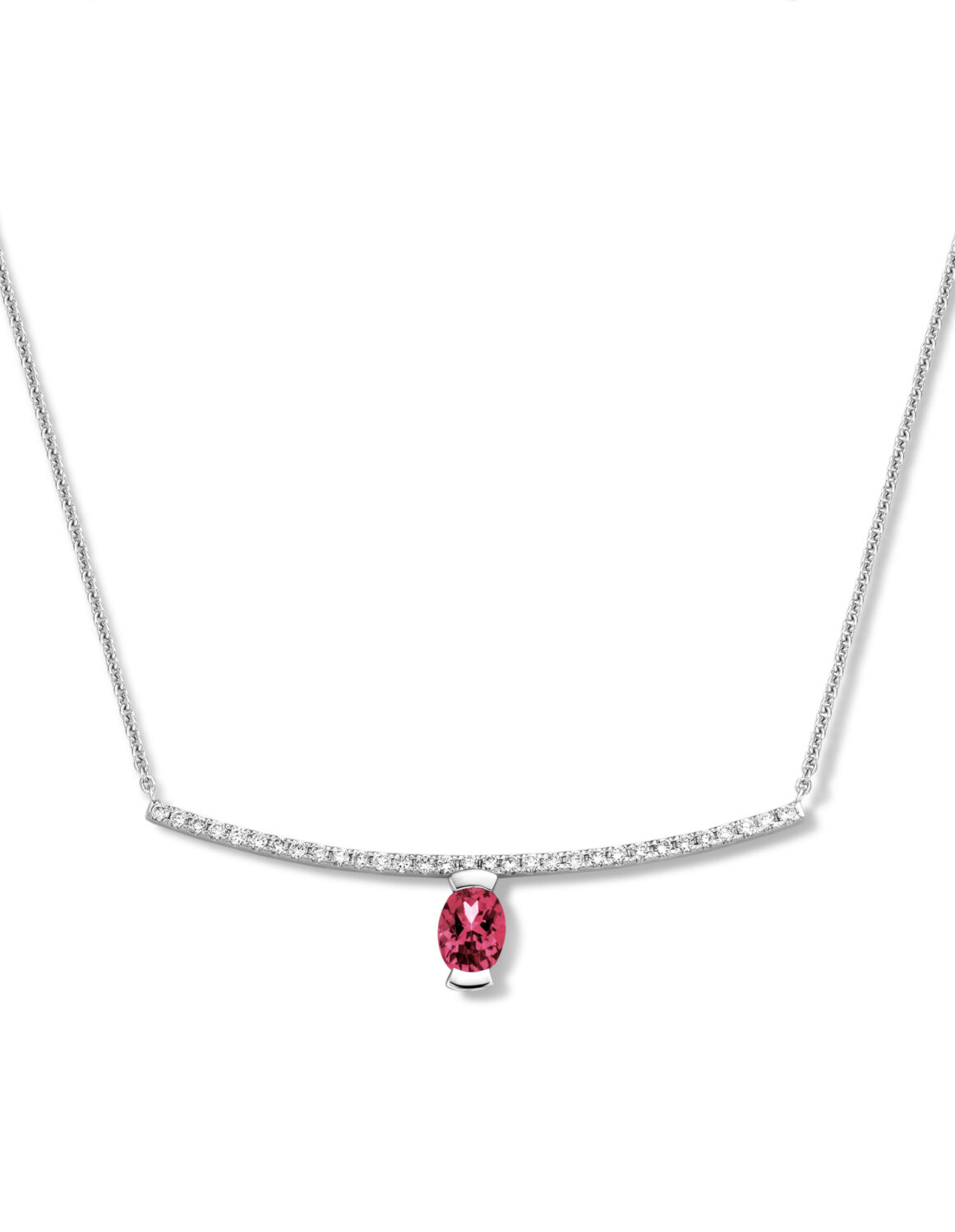 Adeline Straight Oval Necklace