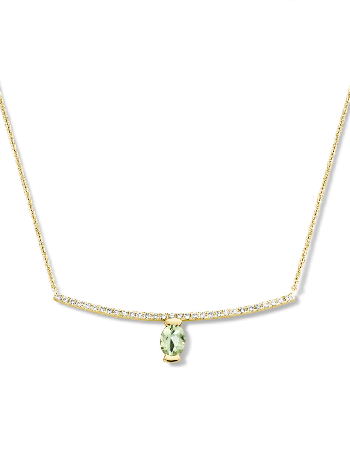 Adeline Straight Oval Necklace