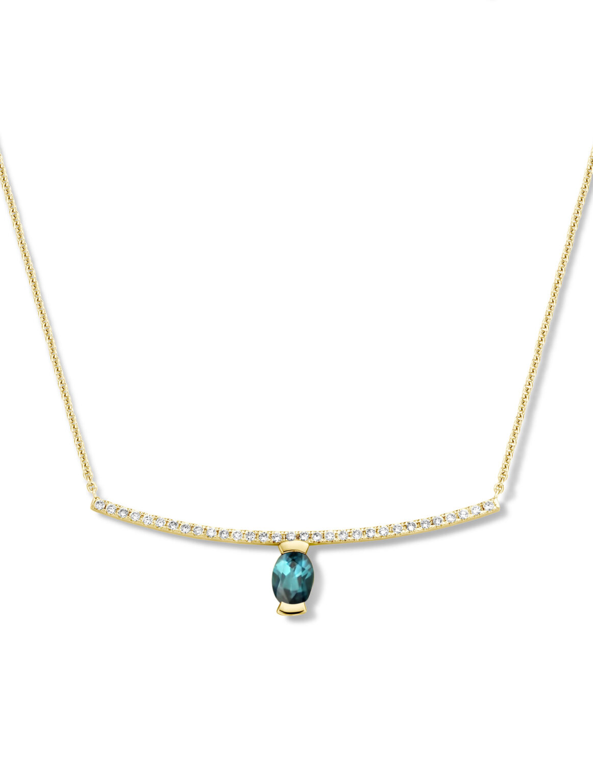 Adeline Straight Oval Necklace