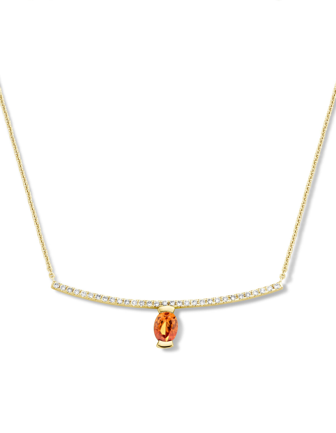 Adeline Straight Oval Necklace