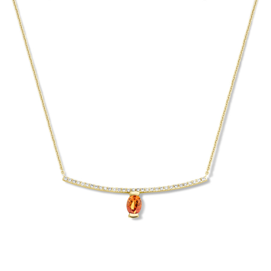 Adeline Straight Oval Necklace