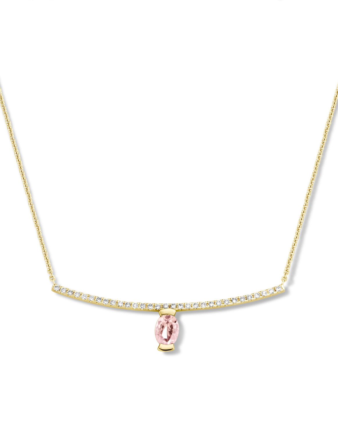 Adeline Straight Oval Necklace