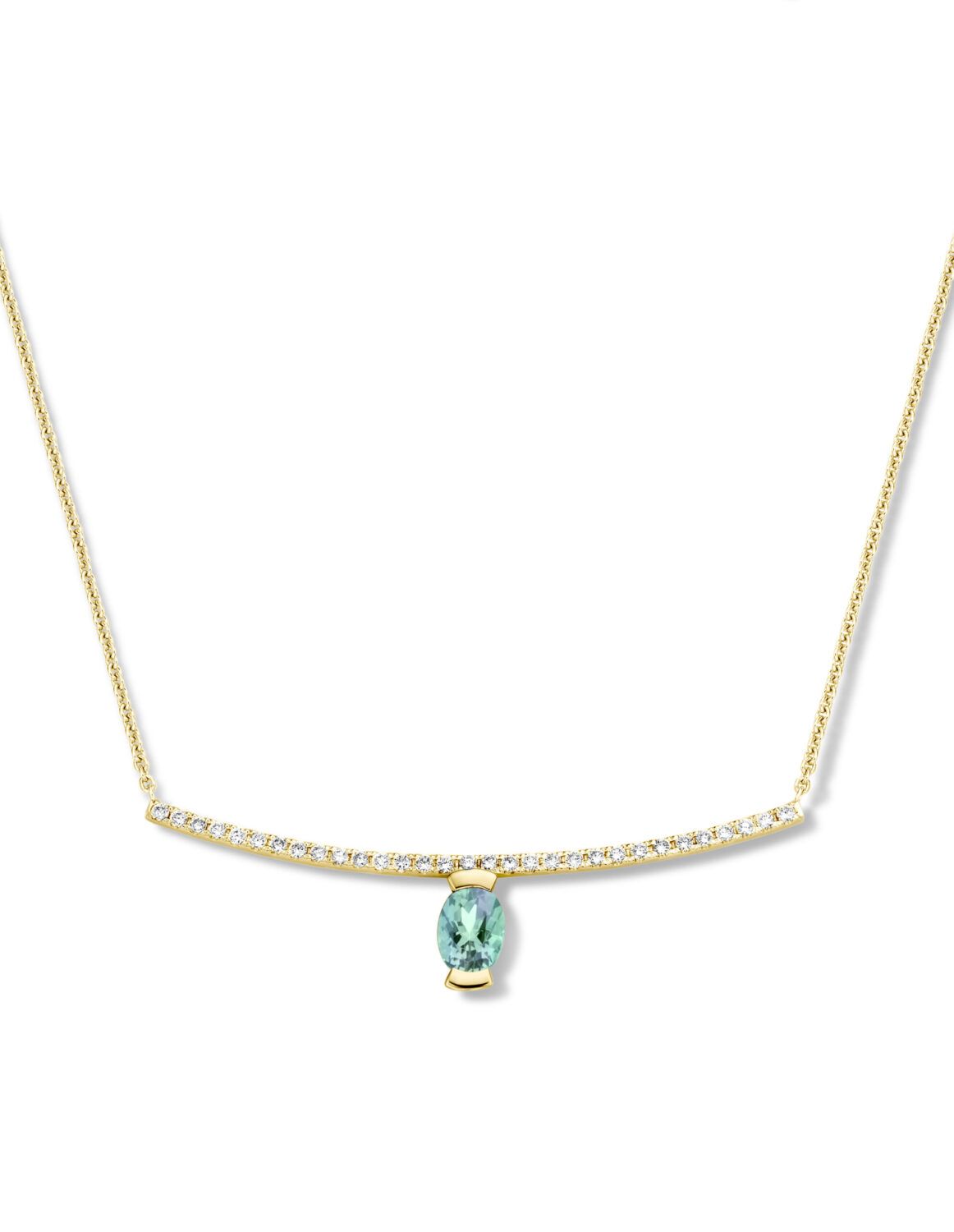 Adeline Straight Oval Necklace