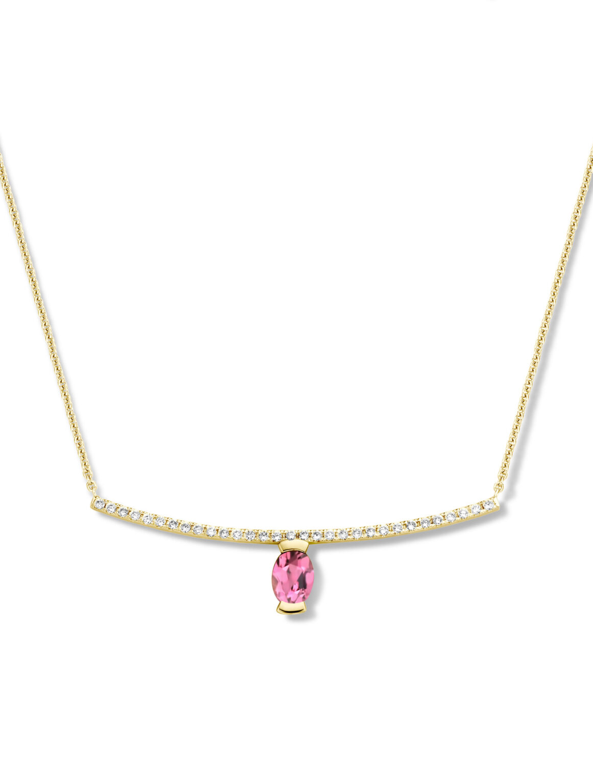 Adeline Straight Oval Necklace