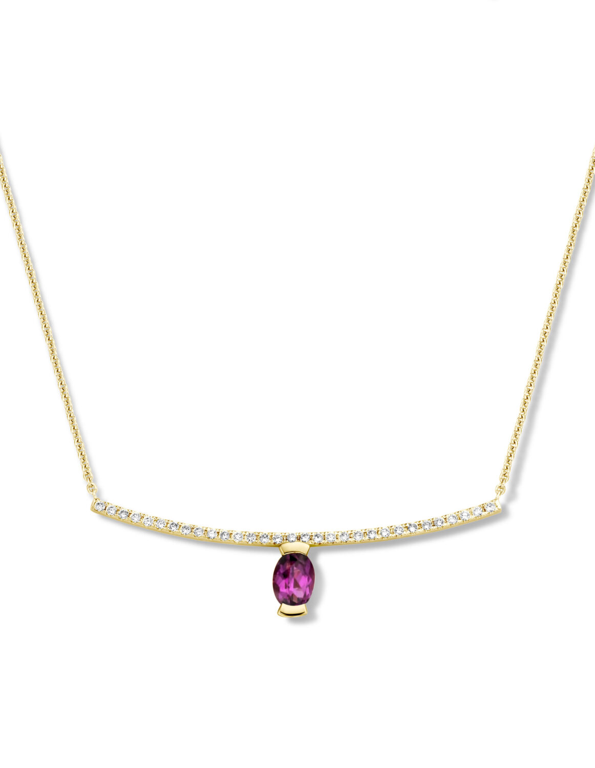 Adeline Straight Oval Necklace