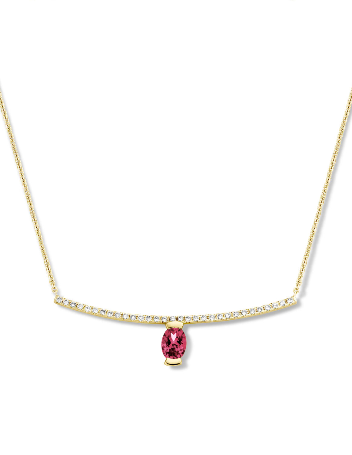 Adeline Straight Oval Necklace